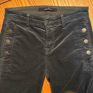 NWOT J Brand Zion Moorland Velvet Skinny Jeans pants Green Size 25